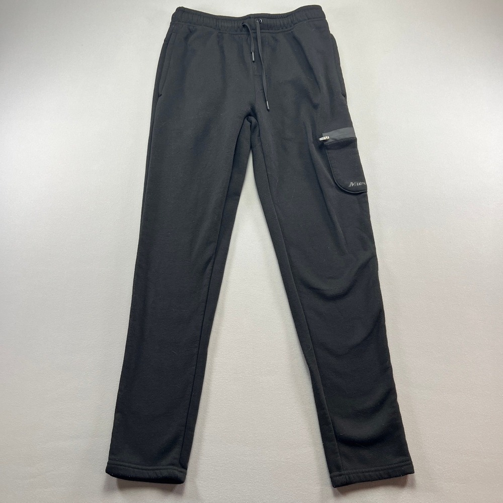 Mitre Sweatpants Men Small Black Fleece Lined Skinny Leg Cargo Pocket Drawstring